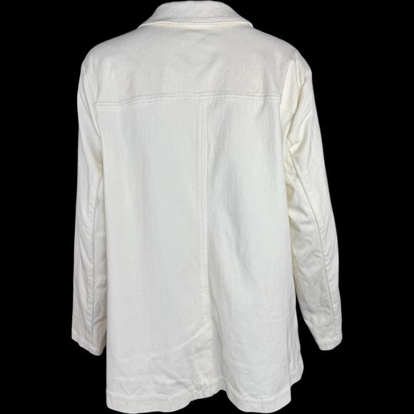 Isaac Mizrahi Live! Knit Denim Classic‎ Slimming Blazer Cream 1X NWOT Career - Picture 9 of 14